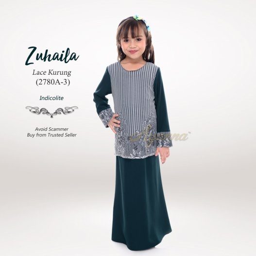 Zuhaila Lace Kurung 2780A-3 (Indicolite) 