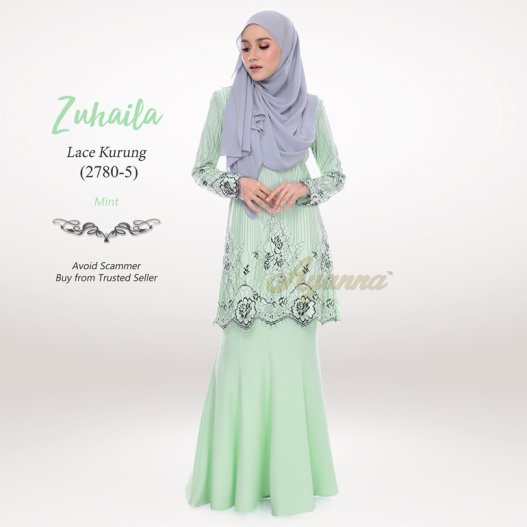 Zuhaila Lace Kurung 2780-5 (Mint) 