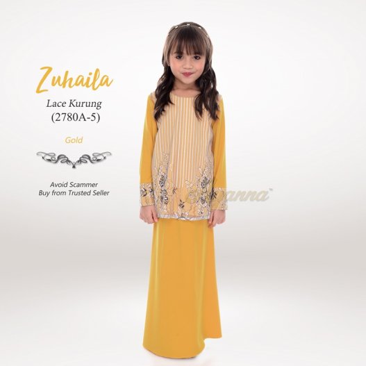 Zuhaila Lace Kurung 2780A-5 (Gold) 