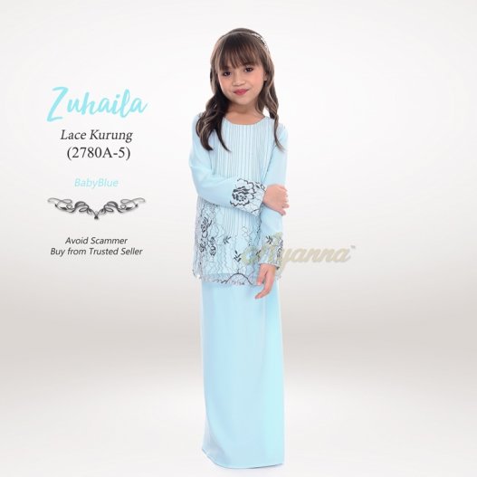 Zuhaila Lace Kurung 2780A-5 (BabyBlue)