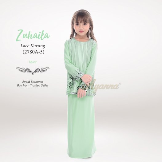 Zuhaila Lace Kurung 2780A-5 (Mint) 