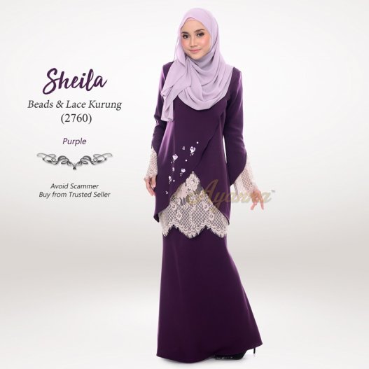 Sheila Beads & Lace Kurung 2760 (Purple)