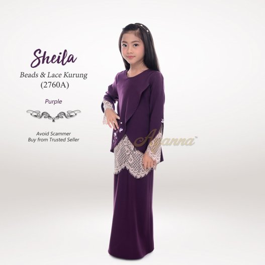 Sheila Beads & Lace Kurung 2760A (Purple) 