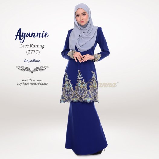 Ayunnie Lace Kurung 2777 (RoyalBlue) 