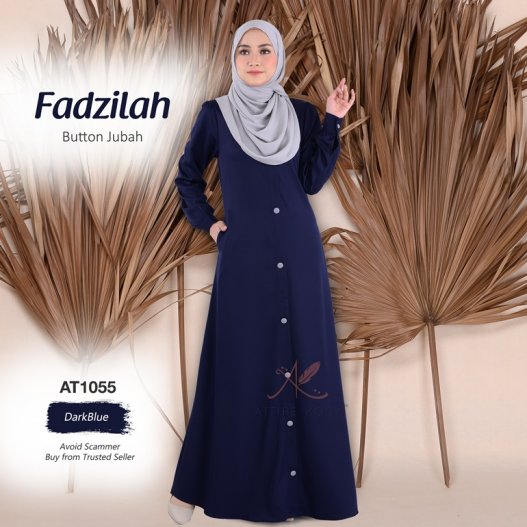 Fadzilah Button Jubah AT1055 DarkBlue