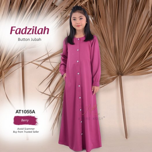 Fadzilah Button Jubah AT1055A (Berry) 