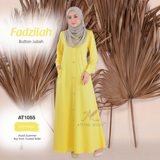 Fadzilah Button Jubah AT1055 (SoftYellow) 