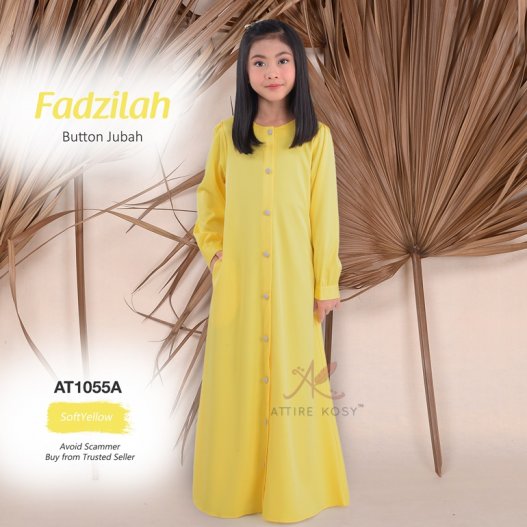 Fadzilah Button Jubah AT1055A (SoftYellow) 