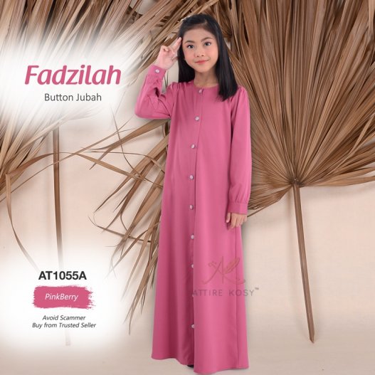 Fadzilah Button Jubah AT1055A (PinkBerry) 