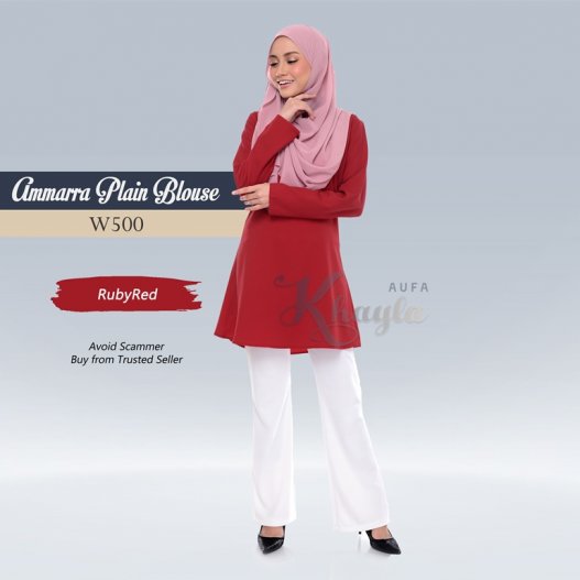 Ammarra Plain Blouse W500 (RubyRed) 