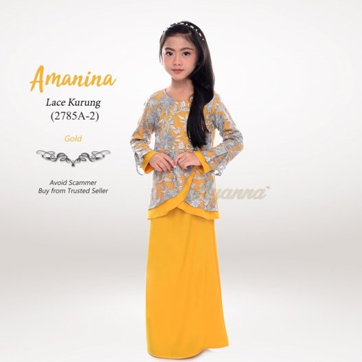 Amanina Lace Kurung 2785A-2 (Gold) 