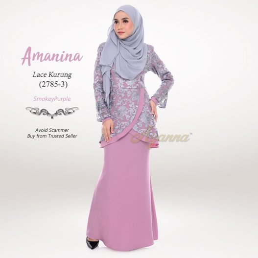 Amanina Lace Kurung 2785-3 (SmokeyPurple)