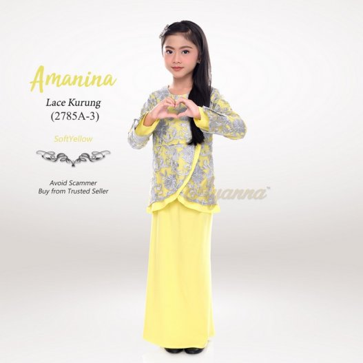 Amanina Lace Kurung 2785A-3 (SoftYellow) 