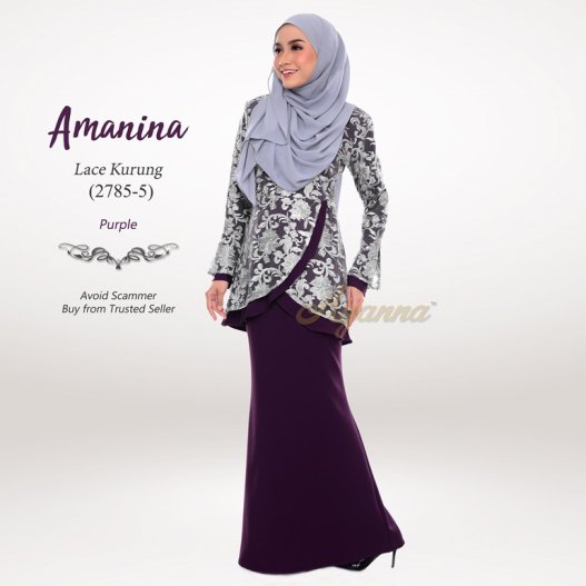 Amanina Lace Kurung 2785-5 (Purple) 