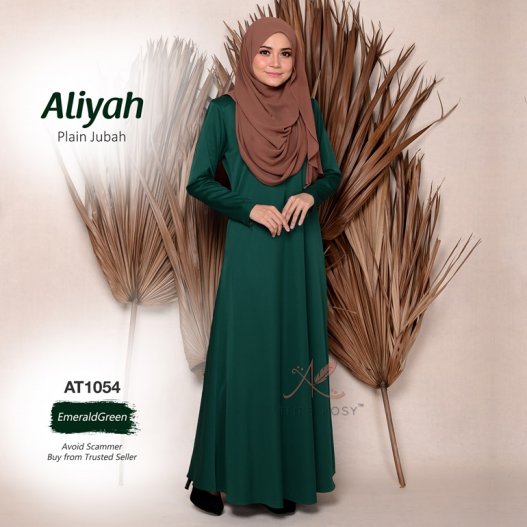 Aliyah Plain Jubah AT1054 (EmeraldGreen) 