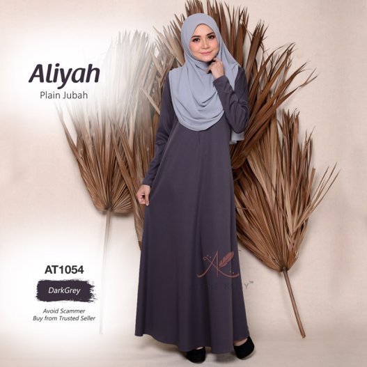 Aliyah Plain Jubah AT1054 (DarkGrey)