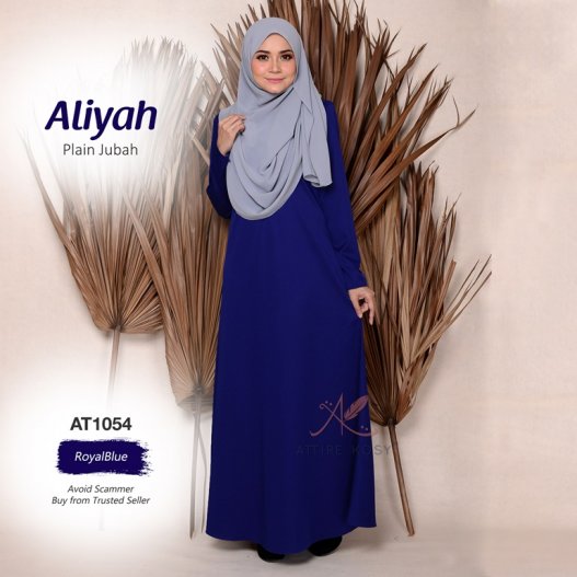 Aliyah Plain Jubah AT1054 (RoyalBlue) 