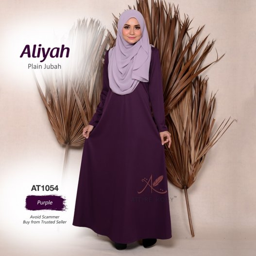 Aliyah Plain Jubah AT1054 (Purple) 