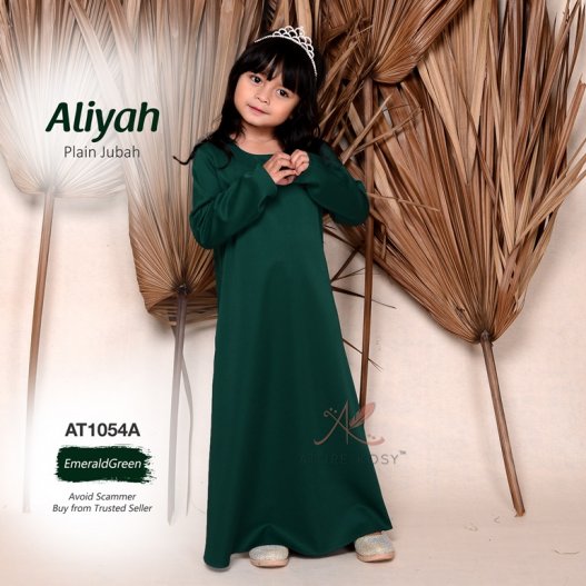 Aliyah Plain Jubah AT1054A (EmeraldGreen) 