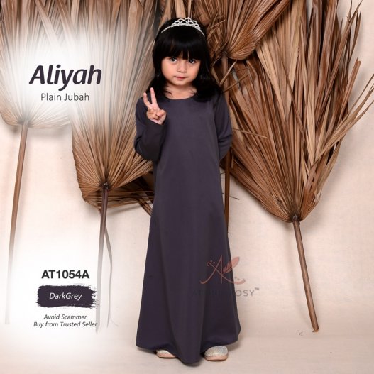 Aliyah Plain Jubah AT1054A (DarkGrey)