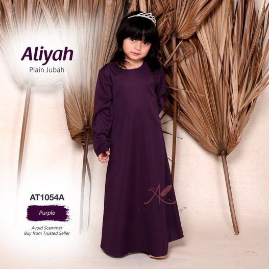 Aliyah Plain Jubah AT1054A (Purple) 