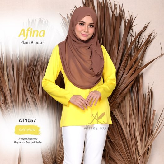 Afina Plain Blouse AT1057 (SoftYellow) 