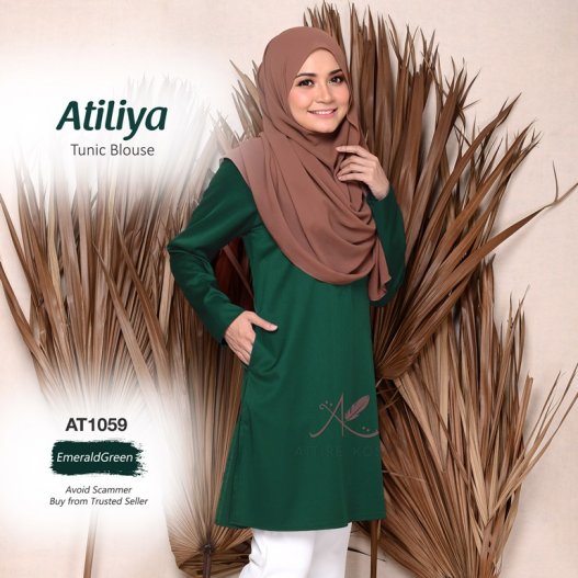 Atiliya Tunic Blouse AT1059  (EmeraldGreen) 
