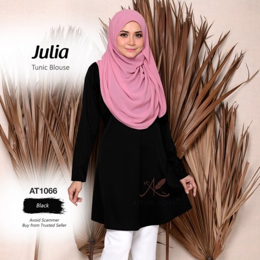 Julia Tunic Blouse AT1066  (Black) 