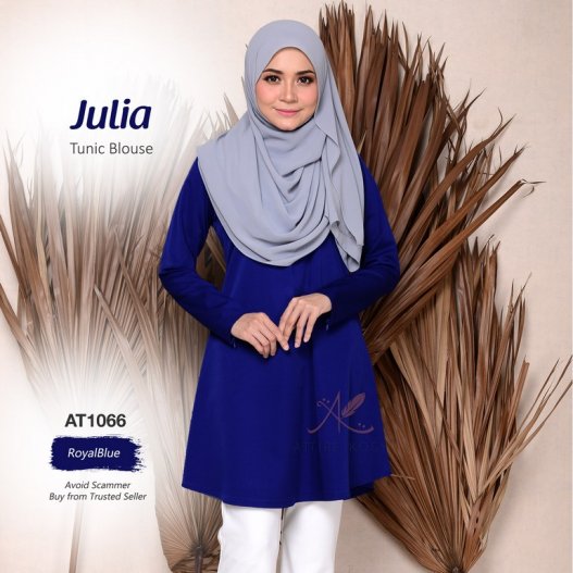 Julia Tunic Blouse AT1066  (RoyalBlue) 