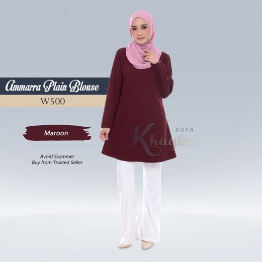 Ammarra Plain Blouse W500 (Maroon) 