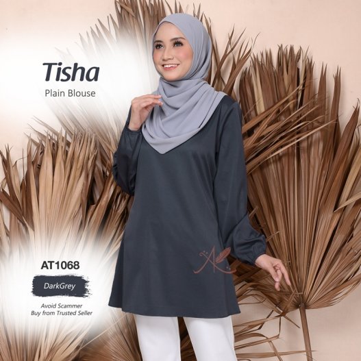 Tisha Plain Blouse AT1068 (DarkGrey) 