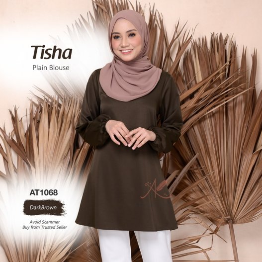 Tisha Plain Blouse AT1068 (DarkBrown)