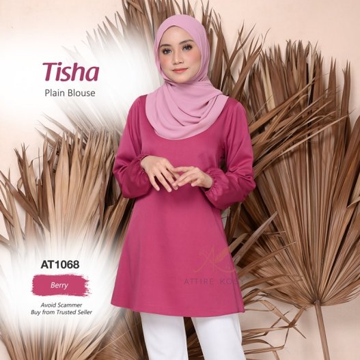 Tisha Plain Blouse AT1068 (Berry) 