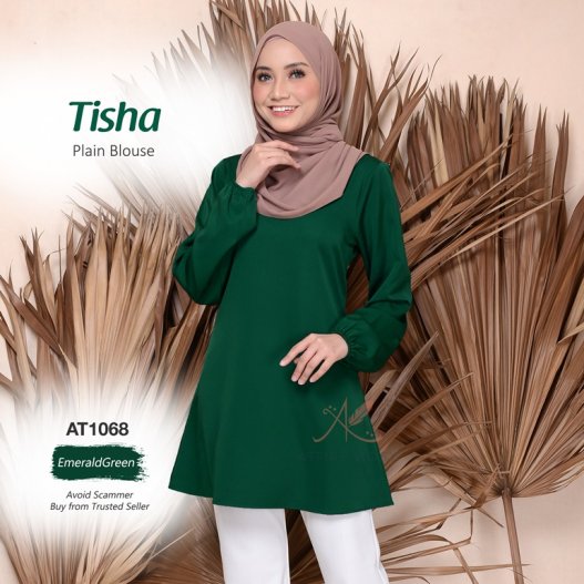 Tisha Plain Blouse AT1068 (EmeraldGreen) 