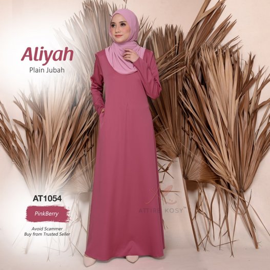 Aliyah Plain Jubah AT1054 (PinkBerry)