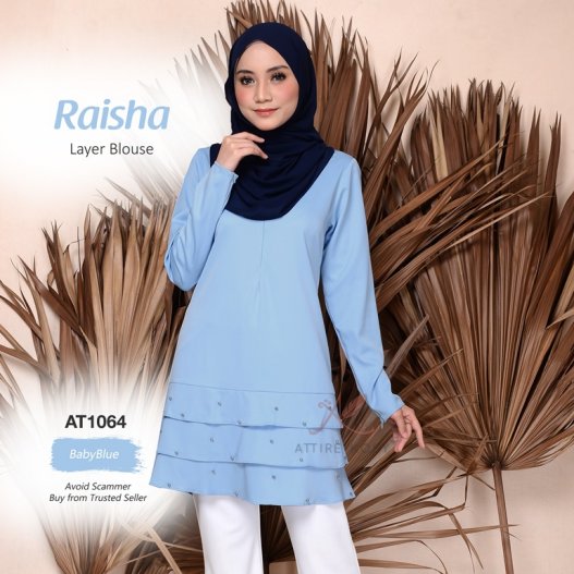 Raisha Layer Blouse AT1064 (BabyBlue) 