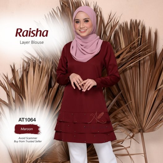 Raisha Layer Blouse AT1064 (Maroon) 