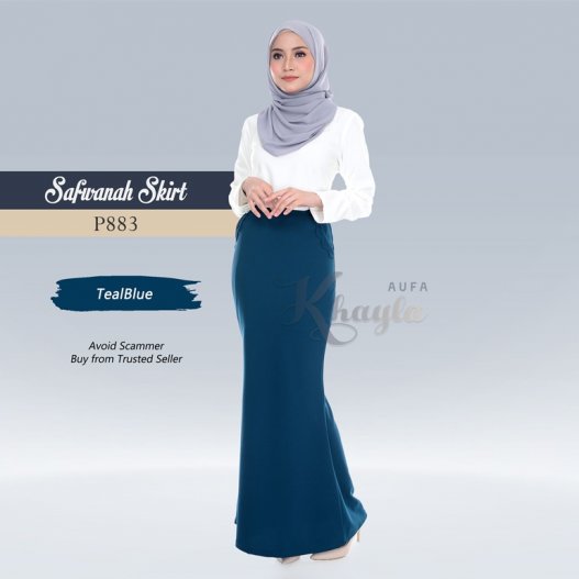 Safwanah Skirt P883 (TealBlue) 