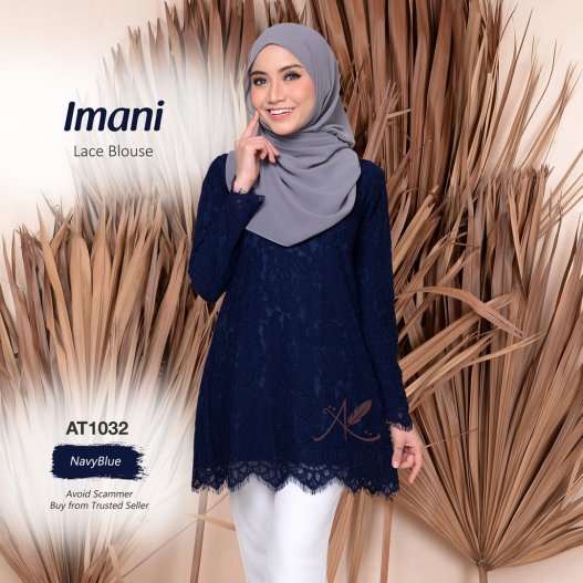 Imani Lace Blouse AT1032 (NavyBlue)