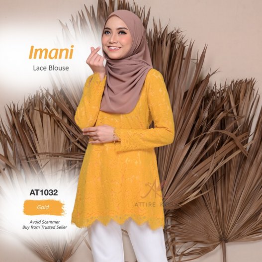 Imani Lace Blouse AT1032 (MustardGold) 