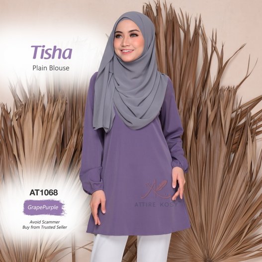 Tisha Plain Blouse AT1068 (GrapePurple) 