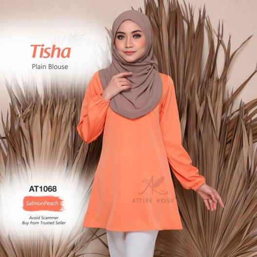 Tisha Plain Blouse AT1068 (SalmonPeach) 