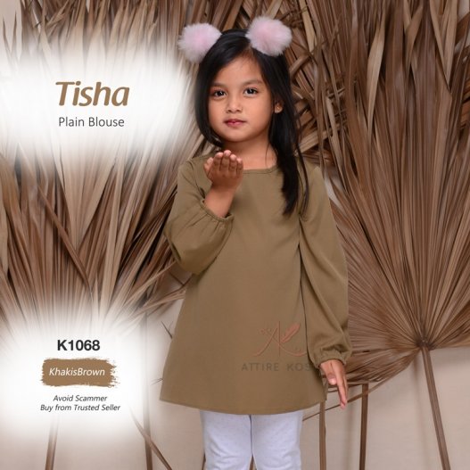 Tisha Plain Blouse K1068 (KhakisBrown) 