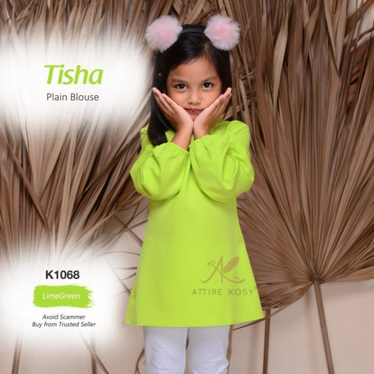 Tisha Plain Blouse K1068 (LimeGreen) 