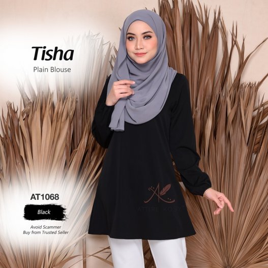Tisha Plain Blouse AT1068 (Black)