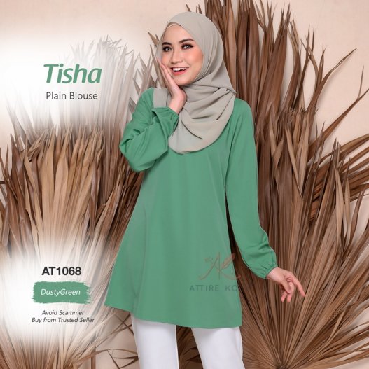 Tisha Plain Blouse AT1068 (DustyGreen)
