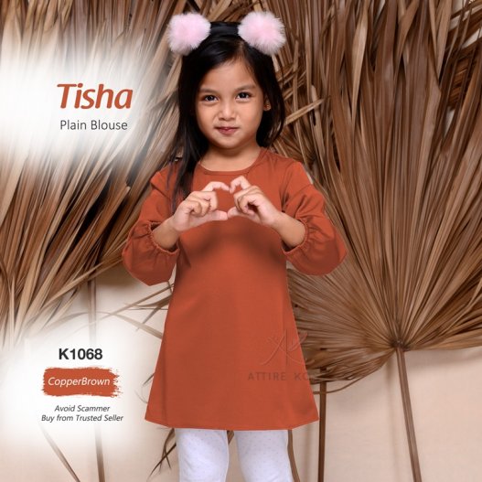 Tisha Plain Blouse K1068 (CopperBrown) 