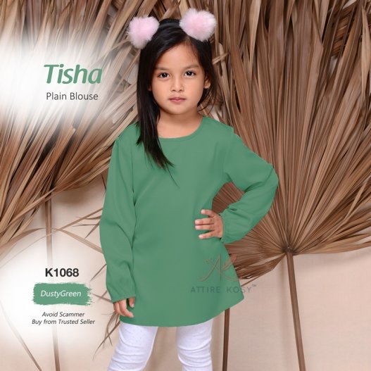 Tisha Plain Blouse K1068 (DustyGreen) 