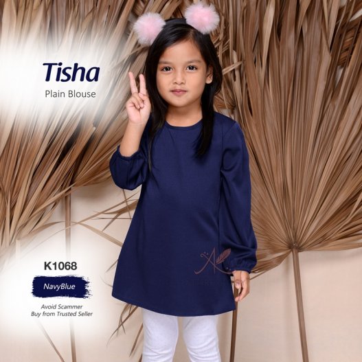 Tisha Plain Blouse K1068 (NavyBlue)