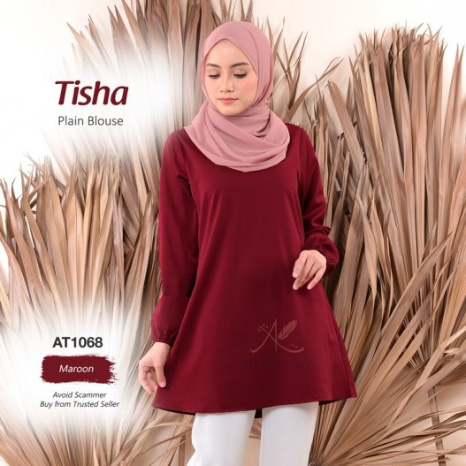Tisha Plain Blouse AT1068 (Maroon)